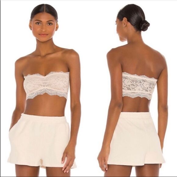 Free People Lacey Looks Nude Lace Bandeau XS - Picture 1 of 6